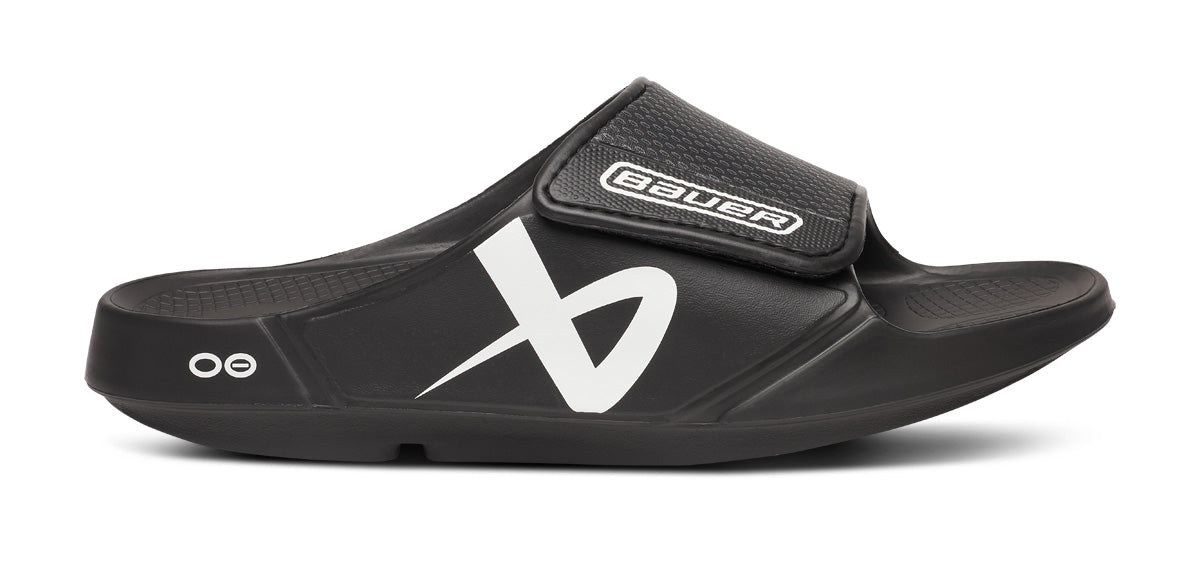 bauer-oofos-mens-ooahh-sport-flex-sandal-black-1-02-02-1550BKBR25-shot1 BAUER/OOFOS Men's OOahh Sport Flex Sandal – Black